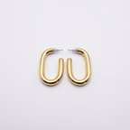 Chunky Gold Oval Hoop Earrings