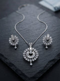 Cubic Zirconia Radial Pendant Set