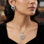 Cubic Zirconia Radial Pendant Set