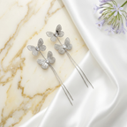 Dual Butterfly Drop Earrings