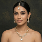Elegant Kundan & Polki Floral Jewelry Set