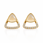 Elegant Gold Crystal Triangle Earrings