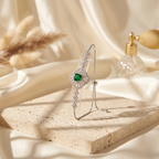 Emerald-Cut & Pave Lattice Silver Tone Bracelet