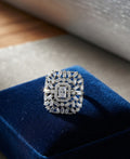 Emerald and Baguette Diamond Art Deco Statement Ring
