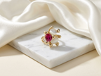 Gemstone Cluster Gold Statement Ring