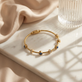 Gold Evil Eye Cable Cuff Bracelet