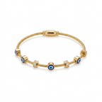 Gold Evil Eye Cable Cuff Bracelet