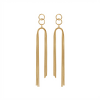 Gold Snake Chain Tassel Earrings