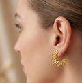 Golden Leaf Hoop Earrings