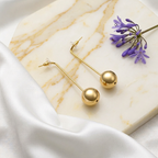 Metallic Sphere Stem Earrings