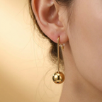 Metallic Sphere Stem Earrings