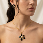 Midnight Daisy Pearl Jewelry Set