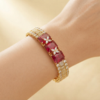 Opulent Ruby Red Crystal Designer Bracelet