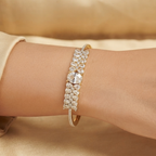 Radiant Oval & Pear-Cut Cluster Gold-Tone Bracelet