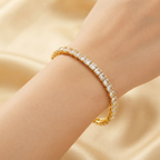 Radiant Princess-Cut Crystal Gold-Tone Bracelet