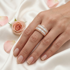 Rose Gold Baguette Cut CZ Statement Ring