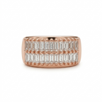 Rose Gold Baguette Cut CZ Statement Ring