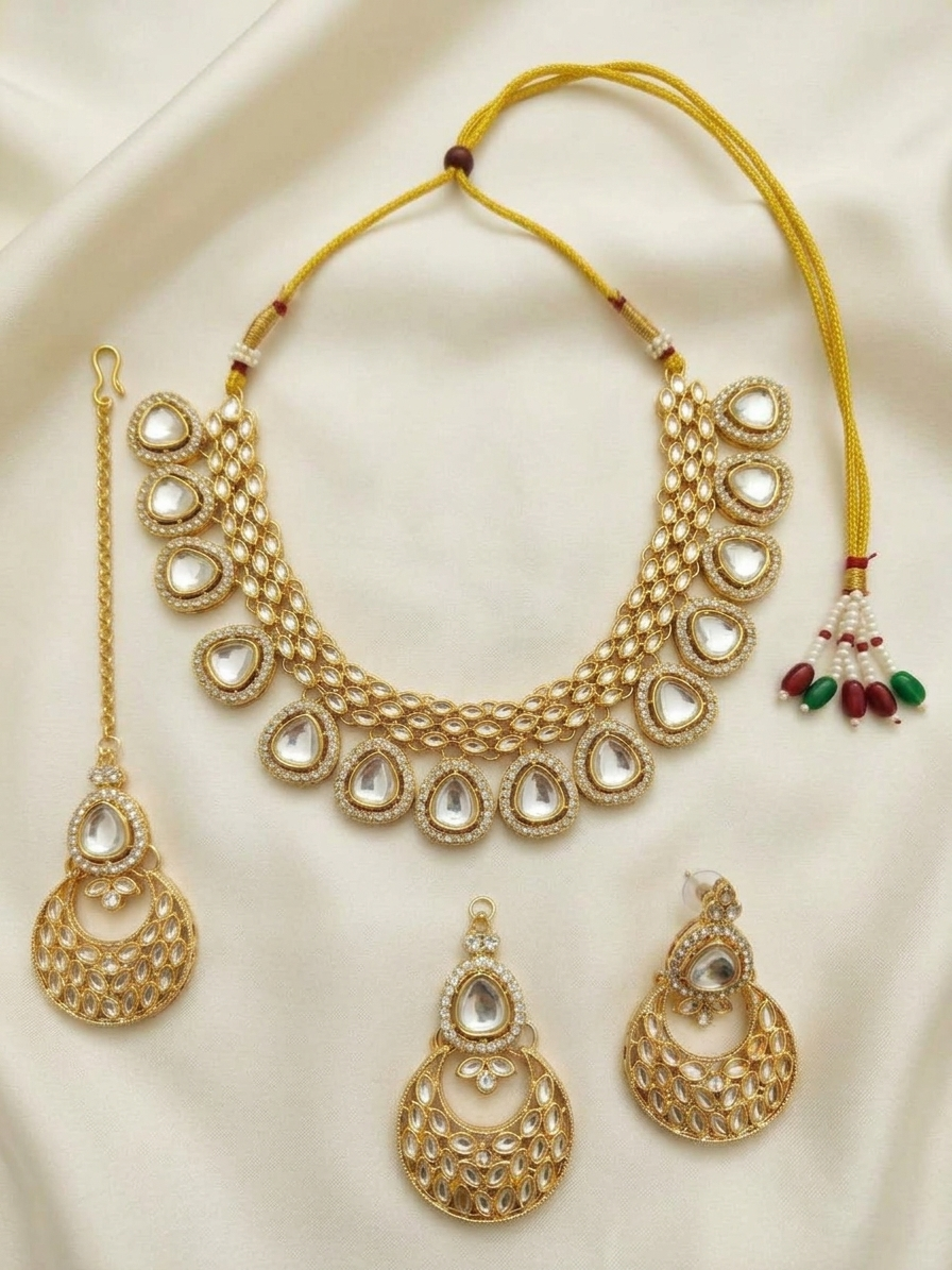 Royal Bridal Kundan & Pearl Choker Necklace Set