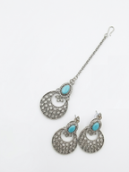 Royal Turquoise & Silver Oxidized Necklace Set