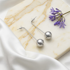 Metallic Sphere Stem Earrings