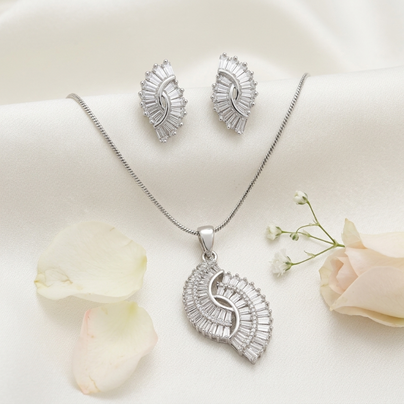Sparkling Crystal Swirl Jewelry Set