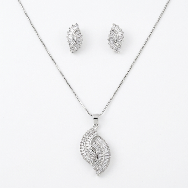 Sparkling Crystal Swirl Jewelry Set