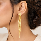 Textured Gold Fringe Earrings