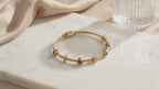 Gold Evil Eye Cable Cuff Bracelet
