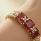 Opulent Ruby Red Crystal Designer Bracelet