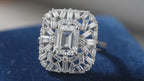 Emerald and Baguette Diamond Art Deco Statement Ring